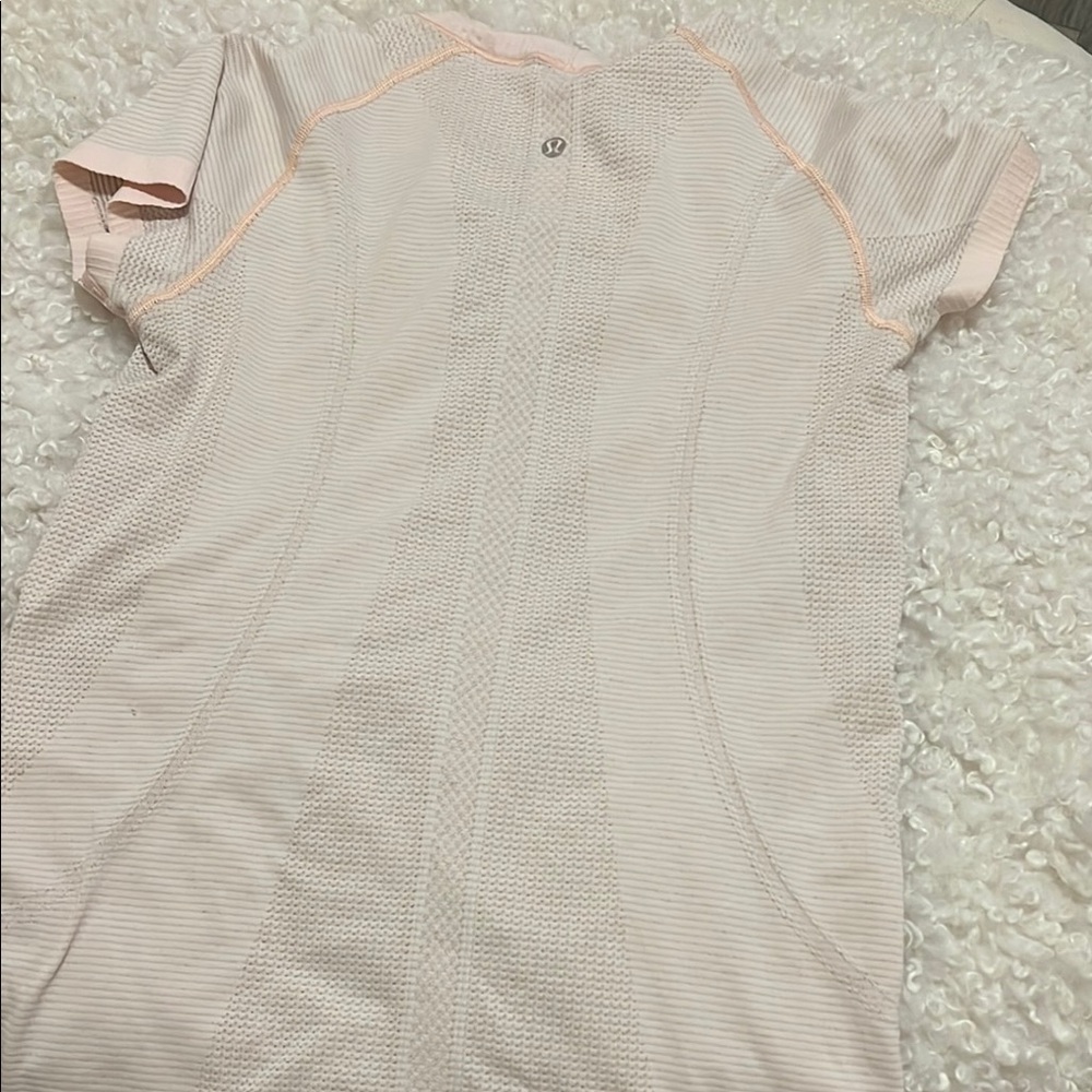 Lululemon Pink logo swiftly short sleeve Athletic Top